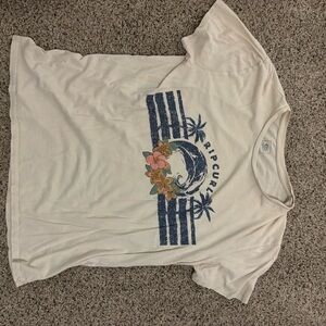 Rip Curl Cream T-Shirt with Blue and Orange Design